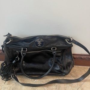 DKNY leather bag with handles and cross strap